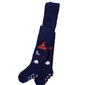 Колготки новорічні дитячі 0-6 / 6-12 / 12-18, Темно-синій, 0-6