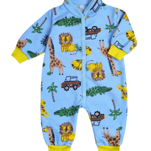 Ромпер ясельний "Марсі" на кнопці с жовтим манжетом, Блакитний, 92 (2 роки)