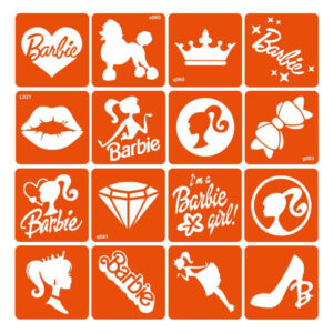 Набір трафаретів для біо-тату "Barbie" barbie-simple-16