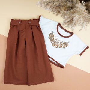 Комплект з вишивкою "Ніколь", Шоколад, 128 (9 років)