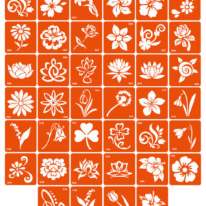 Набір трафаретів для біо-тату «F - квіти» f-simple_40_1