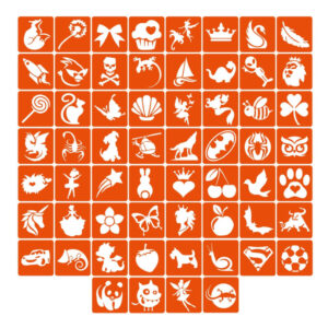 Набір трафаретів для біо-тату «Для дітей №1» kids_simple_1_4x4_60_1