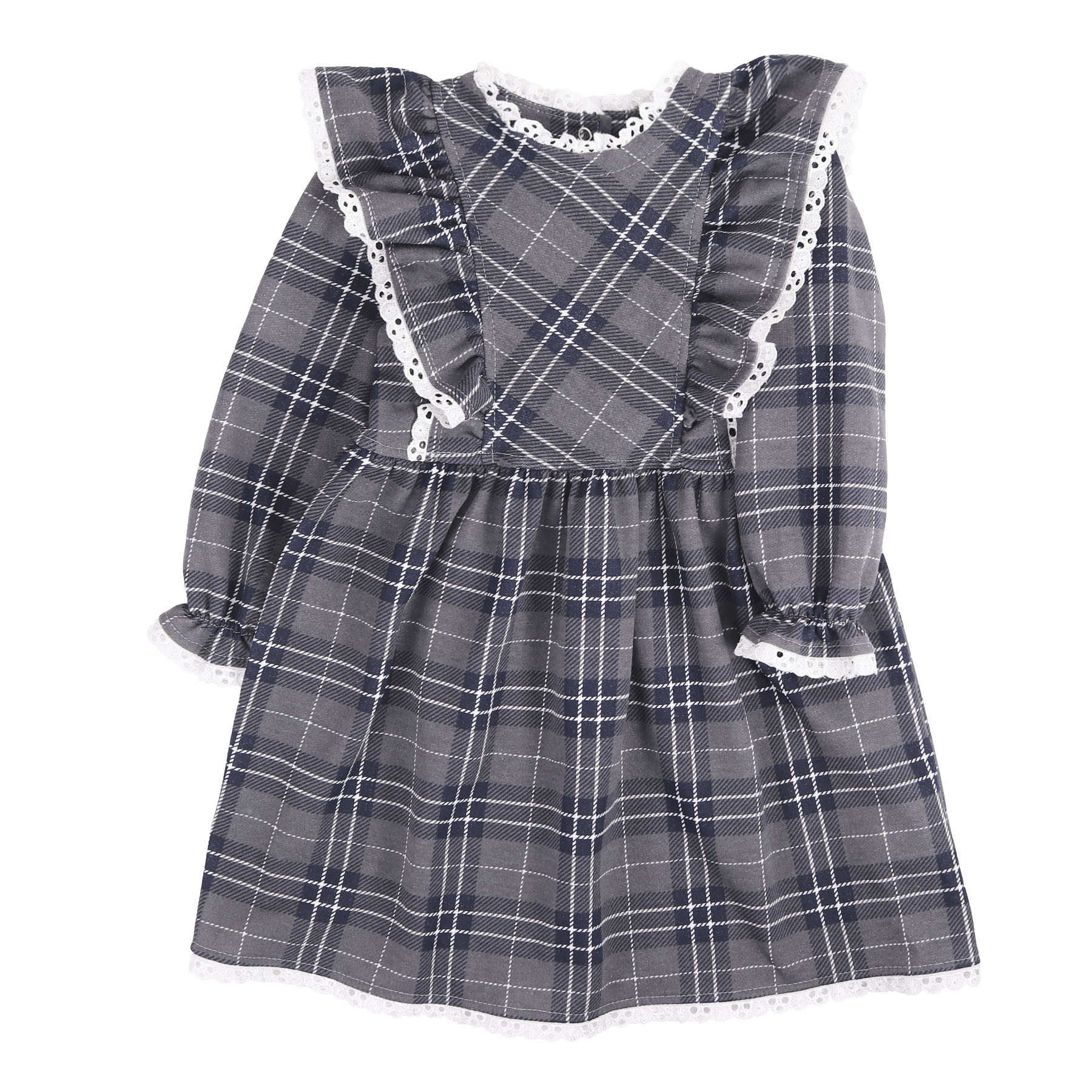 Тепла сукня дитяча з мереживом "Вів'єн 2.0", Сірий, 86 (1.5 роки)