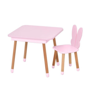 Столик зі стільцем "Метелик" 10-025R-BOX з ящиком, рожевий