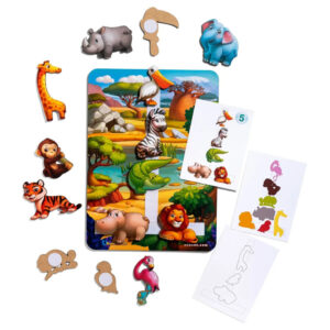 Дерев'яна настільна гра "Повтори за схемою - Африка" Ubumblebees (ПСД178) PSD178 на липучках