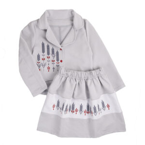 Комплект з вишивкою "Колоски", Сірий, 104 (4 роки)