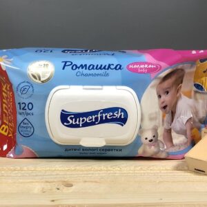Дитячі вологі серветки Superfresh Baby 120 шт.