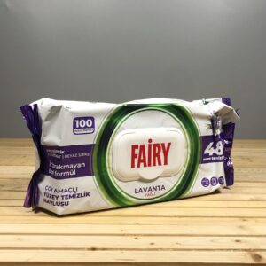 Вологі серветки для прибирання Fairy Lavanda універсальні, без хлору, з ароматом лаванди - 100 шт.