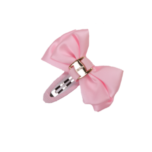 Бантик кольоровий на зажимі 5,5см, Пудровий