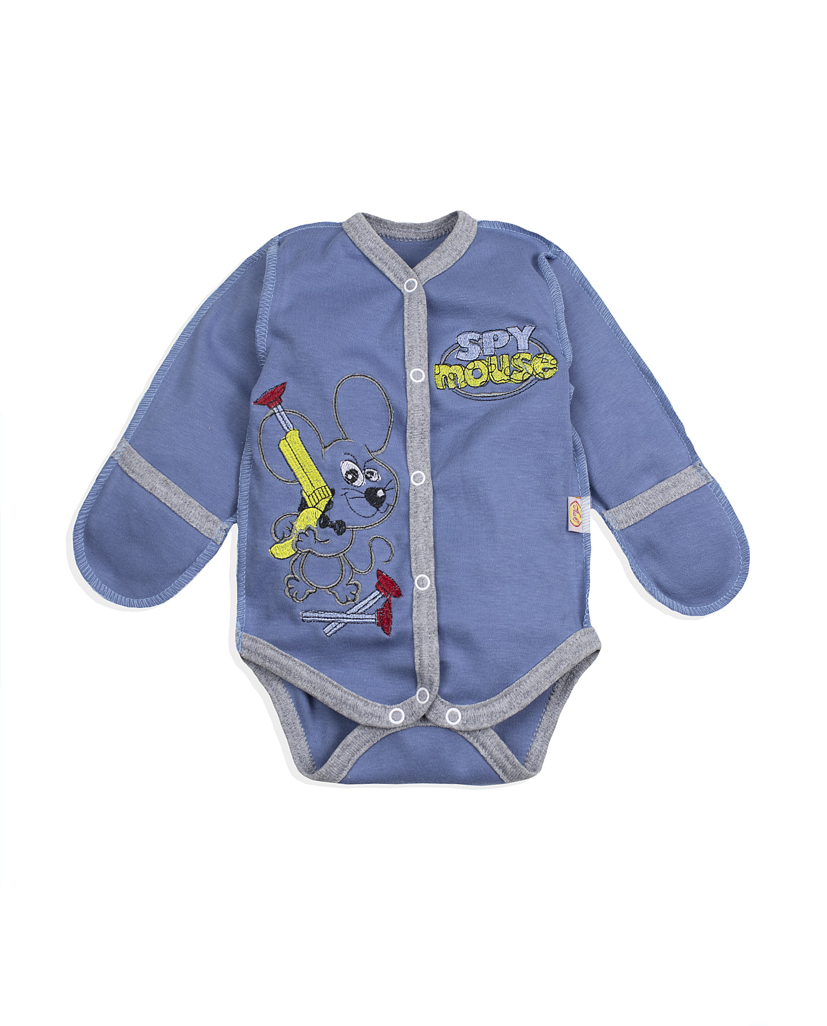Боді для хлопчика "Шпигун", Джинс, 62 (3 міс)