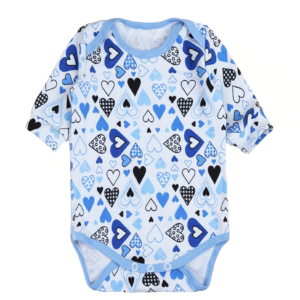 Боді ясельний інтерлок "Серденько", Блакитний, 62 (3 міс)