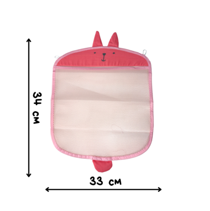 Дитяча сітка органайзер в ванну для зберігання іграшок на присосках, Рожевий