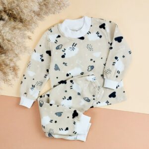 Дитяча флісова піжама, Бежевий, 122 (7 років)