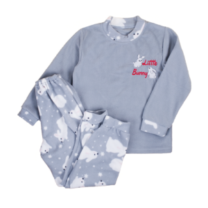 Дитяча флісова піжама з вишивкою "Little Bunny", Меланж, 122 (7 років)