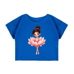 Дитяча футболка оверсайз "Балерина", Лазуровий, 98 (3 роки)