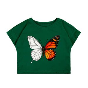 Дитяча футболка оверсайз "Метелик", Зелений, 92 (2 роки)