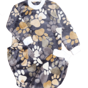 Дитяча піжама "Лапки" вельсофт, Коричневий, 110 (5 років)