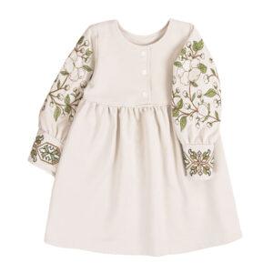 Дитяча сукня "Бавовна" + вишитий манжет, Крем-брюле, 92 (2 роки)