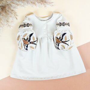 Дитяча сукня "Ластівка" довгий рукав, Крем-брюле, 134 (9 років)