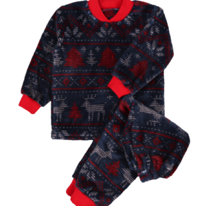 Дитяча тепла піжама з велсофту, Синій, 92 (2 роки)