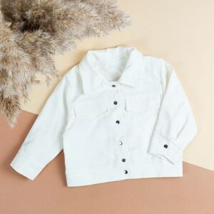 Дитяча вельветова куртка, Молочний, 128 (9 років)