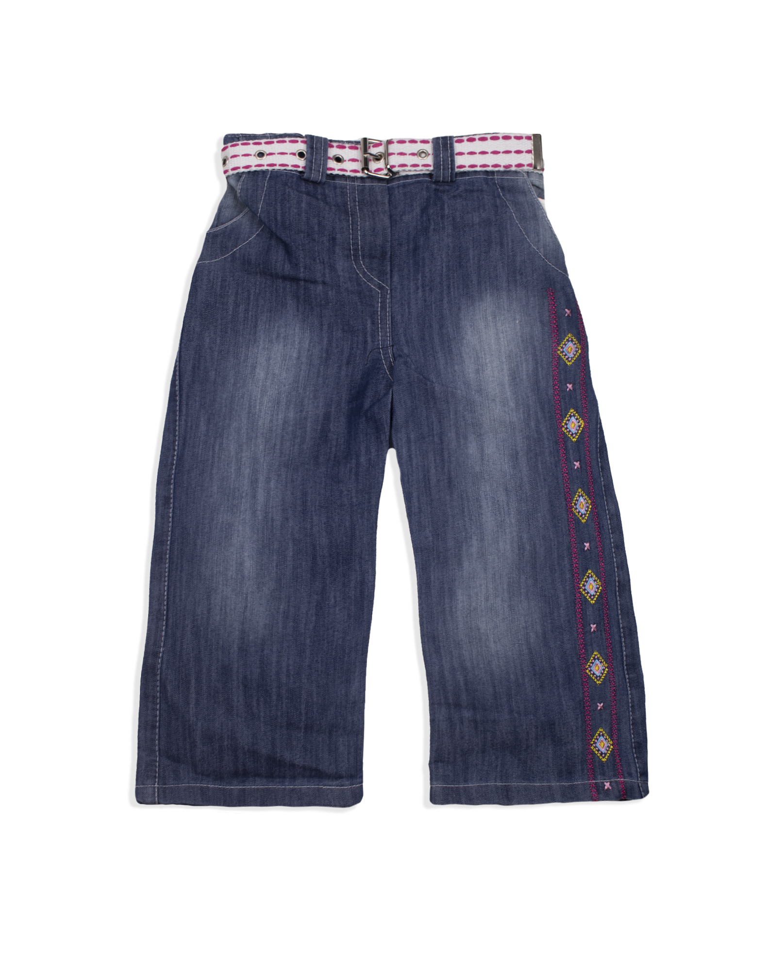 Джинси для дівчаток з ремнем, Синій, 80 (1 рік)