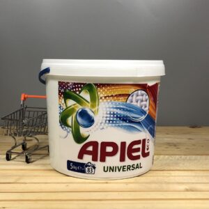Сипучий безфосфатний порошок у відрі Apiel Universal - 5 кг. 83 прань.