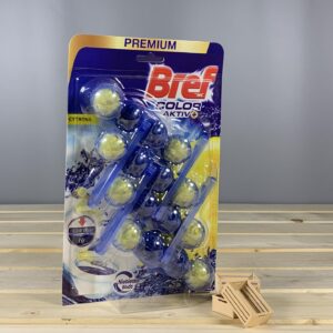 Твердий туалетний блок для унітазу Bref Кольорова вода Лимон 50 г х 4 шт.