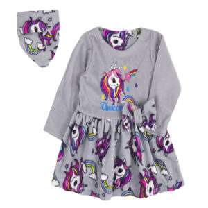 Флісова сукня з вишивкою + баф "Челсі", Фіолетовий, 80 (1 рік)