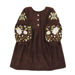 Флісова сукня з вишивкою "Бавовна", Шоколад, 86 (1.5 роки)