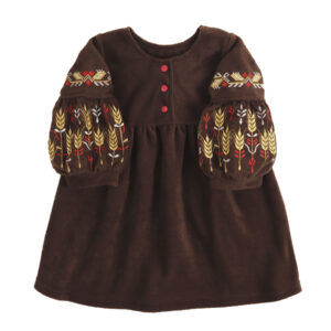 Флісова сукня з вишивкою "Колоски", Шоколад, 80 (1 рік)