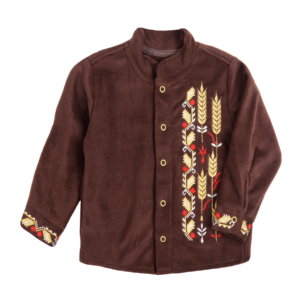 Флісова вишита сорочка "Колоски", Шоколад, 92 (2 роки)
