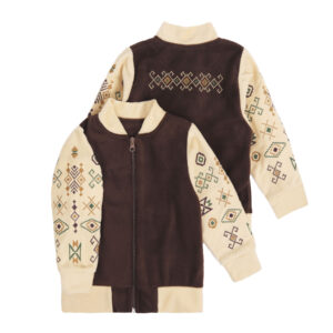 Флісовий бомбер дитячий "Символи" , Шоколад, 92 (2 роки)