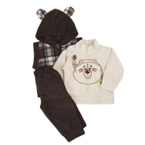 Флісовий комплект трійка "Be Brave", Коричневий, 74 (6-12 міс)