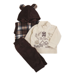 Флісовий комплект трійка "Ukraine", Коричневий, 74 (6-12 міс)
