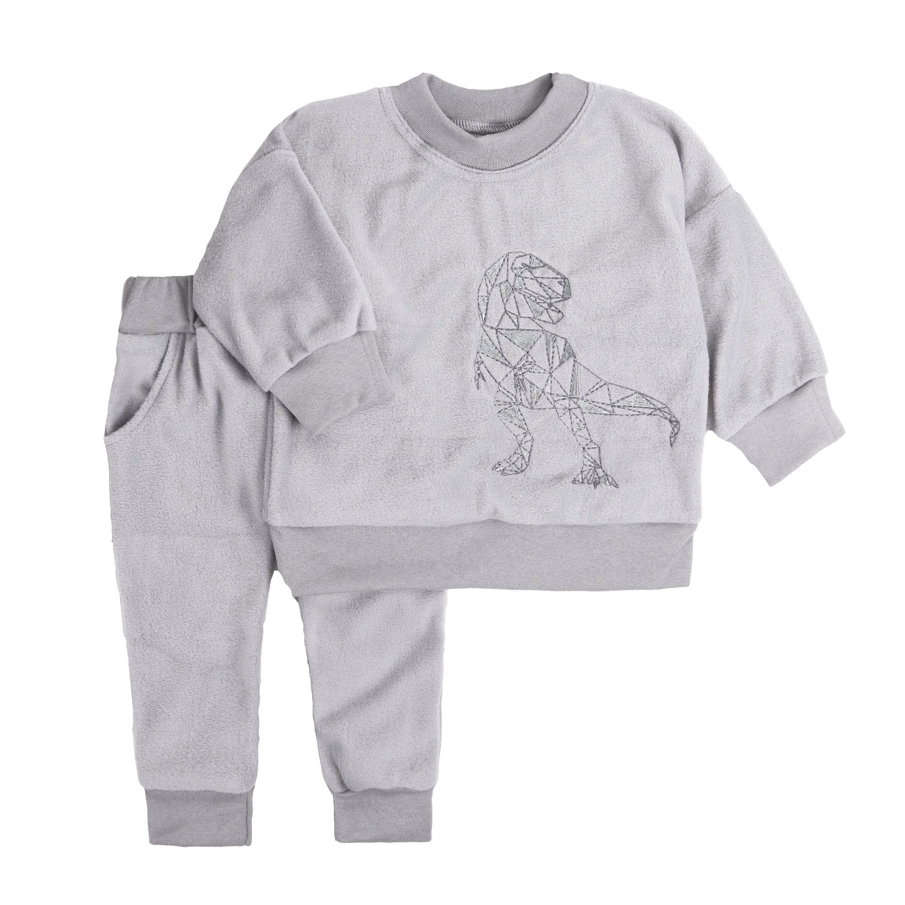 Флісовий костюм дитячий "Діно", Сірий, 80 (1 рік)