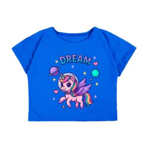 Футболка дитяча oversize з принтом "Dream", Електрик, 92 (2 роки)