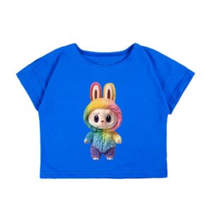 Футболка дитяча oversize з принтом "Labubu", Електрик, 92 (2 роки)