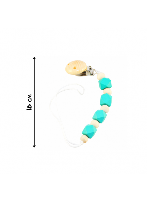 Кліпса для пустушки дерев'яна, Бірюзовий