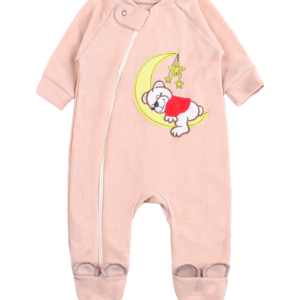 Комбінезон флісовий "Ведмежа на Місяці", Латте, 56 (від 0 міс)