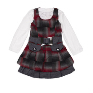 Комплект блуза+сарафан для дівчинки, Червоний, L