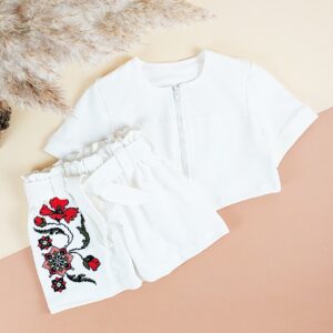 Комплект для дівчаток "Лора" з вишивкою, Білий, 104 (4 роки)