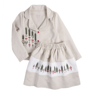 Комплект з вишивкою "Колоски", Айворі, 104 (4 роки)