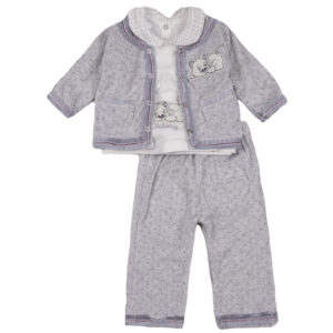 Комплект трійка дитячий "Котик", Сірий, 62 (3 міс)