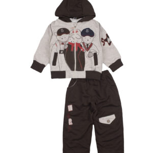 Комплект трійка дитячий "Три ведмеді", Коричневий, 80 (1 рік)