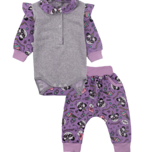 Комплект ясельний для дівчаток "Панда", Сірий, 74 (6-12 міс)