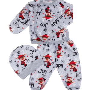 Комплект ясельний трійка "№7" з начосом, Сірий, 56 (від 0 міс)