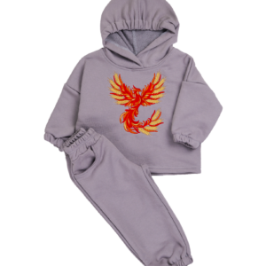 Костюм дитячий з вишивкою "Фенікс", Сірий, 86 (1.5 роки)