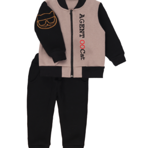 Костюм теплий дитячий "Агент Кіт", Капучіно, 80 (1 рік)