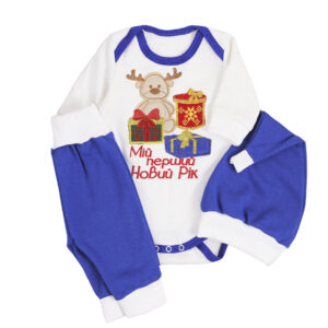 Новорічний комплект "Перший Новий Рік. Оленятко 2.0", Електрик, 62 (3 міс)